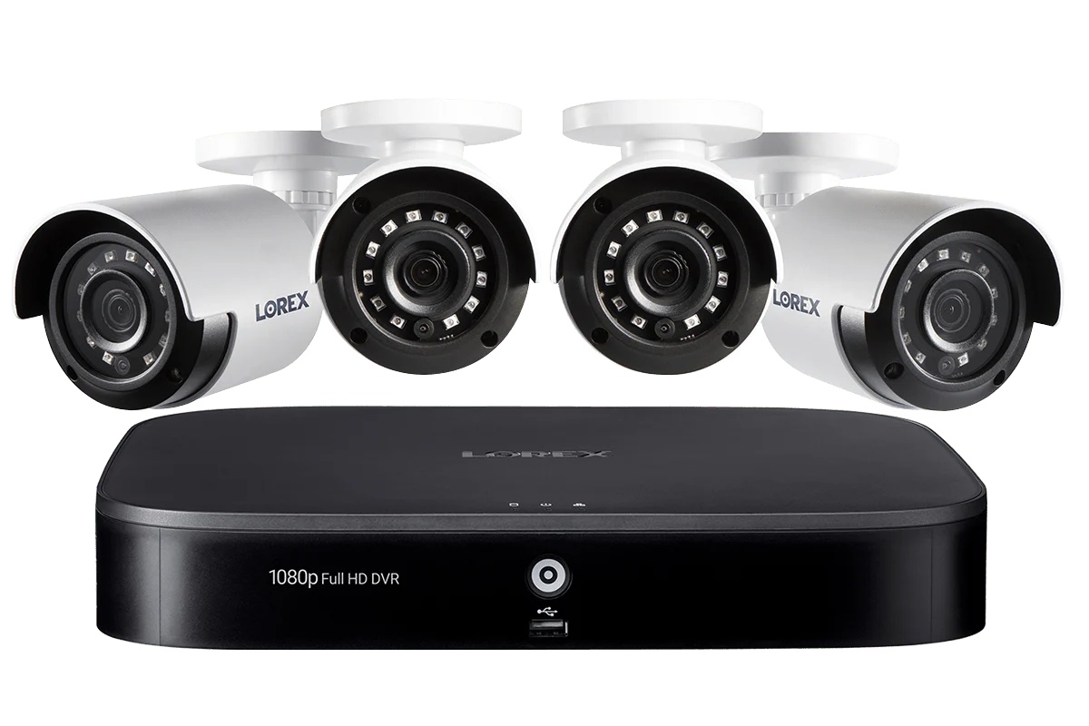 1080p HD 8-Channel Security System with 1080p HD Weatherproof Bullet Security Camera, Advanced Motion Detection and Smart Home Voice Control