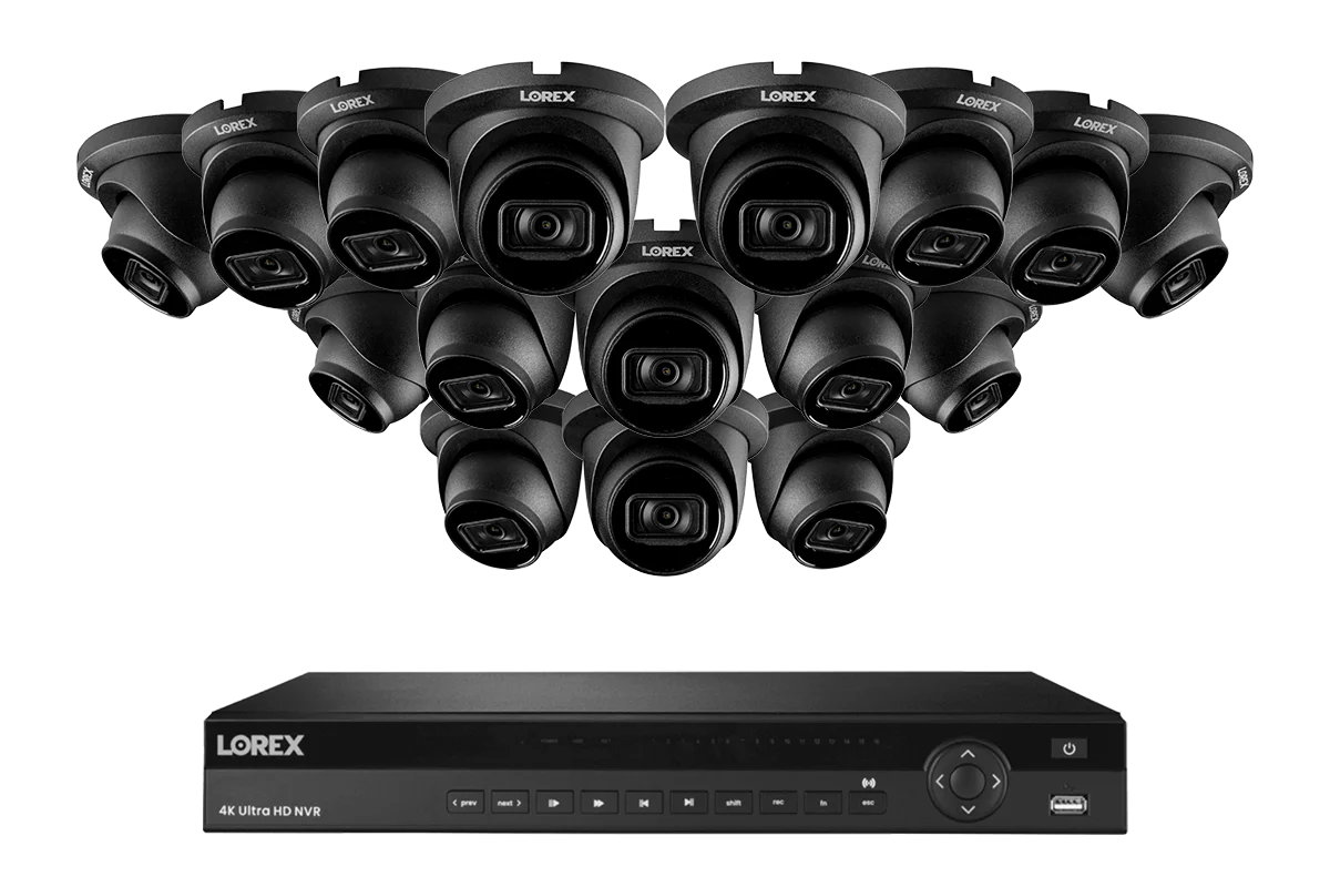 Lorex 4K (16 Camera Capable) 6TB Wired NVR System with Nocturnal 3 Smart IP Dome Cameras with Listen-In Audio and 30FPS