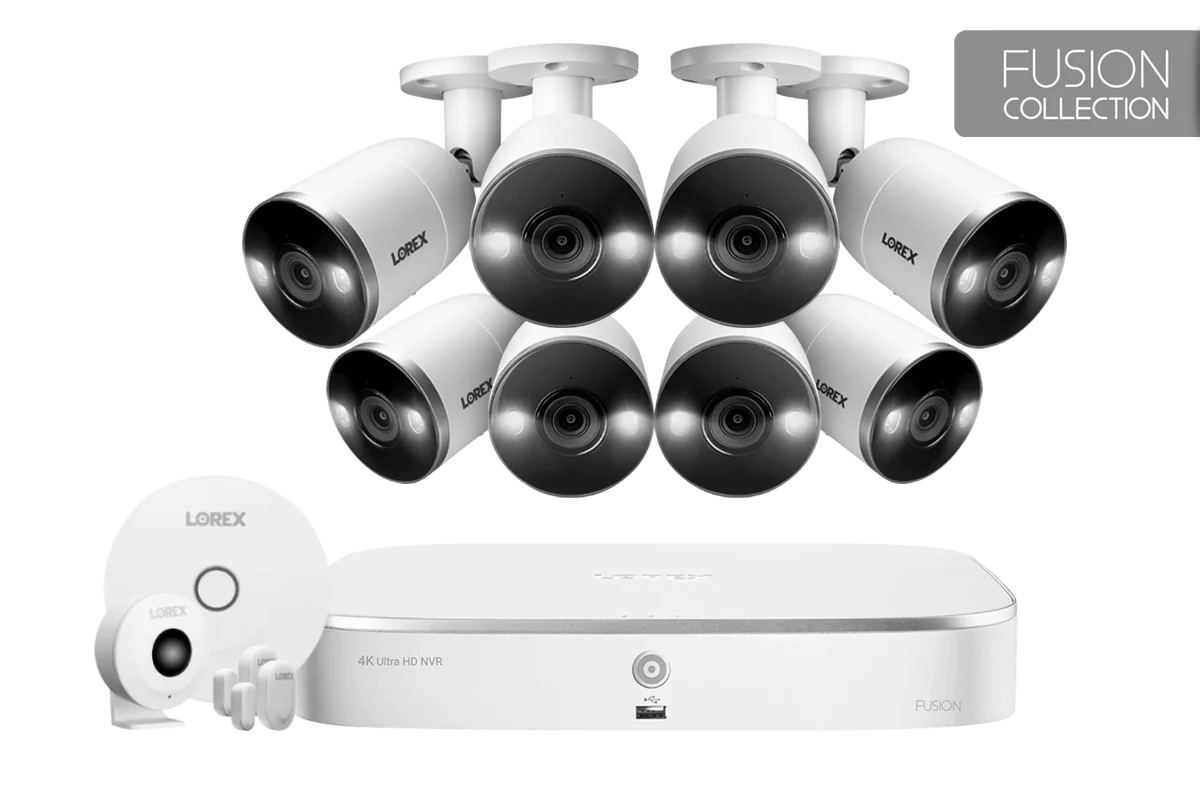 4K Ultra HD IP 8-Channel NVR System with 8 Smart Deterrence 4K 8MP IP Cameras and Smart Sensor Starter Kit