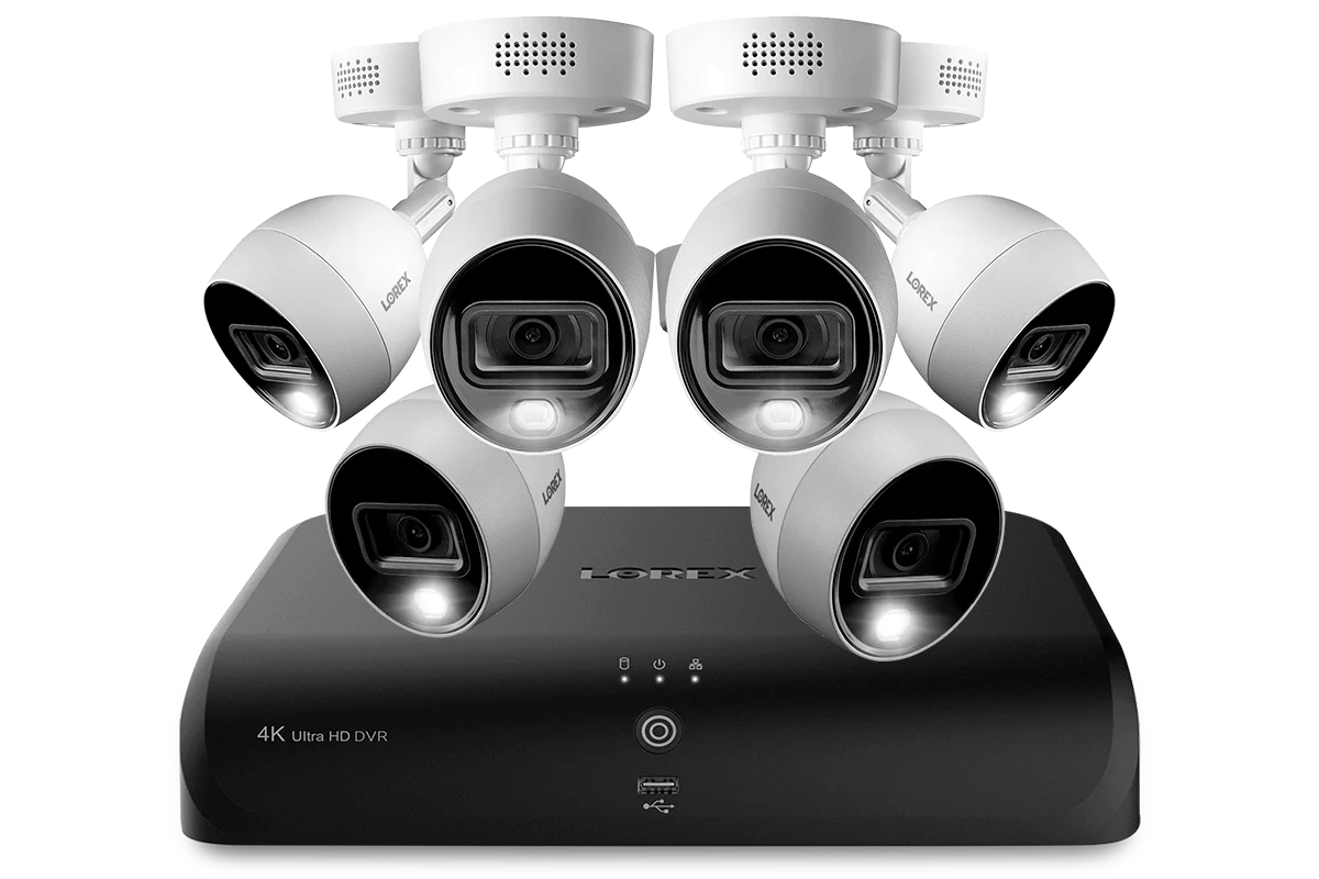 4K Ultra HD Security System with Six 4K (8MP) Active Deterrence Cameras featuring Smart Motion Detection, Face Recognition and Smart Home Voice Control