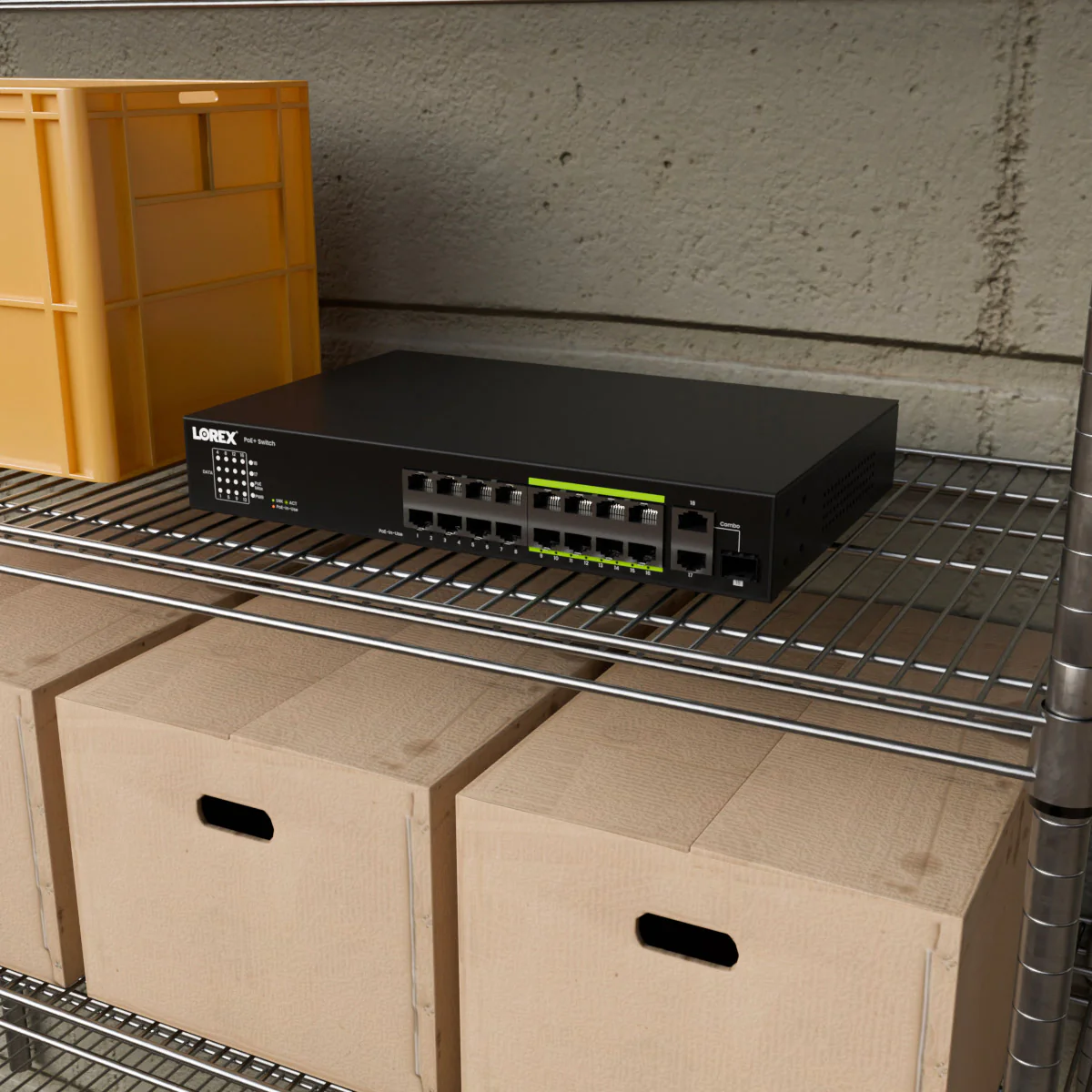 Lorex 16-Port Unmanaged Switch (8-port ePoE and 8-port PoE+) and 250W Power Budget - Image 3