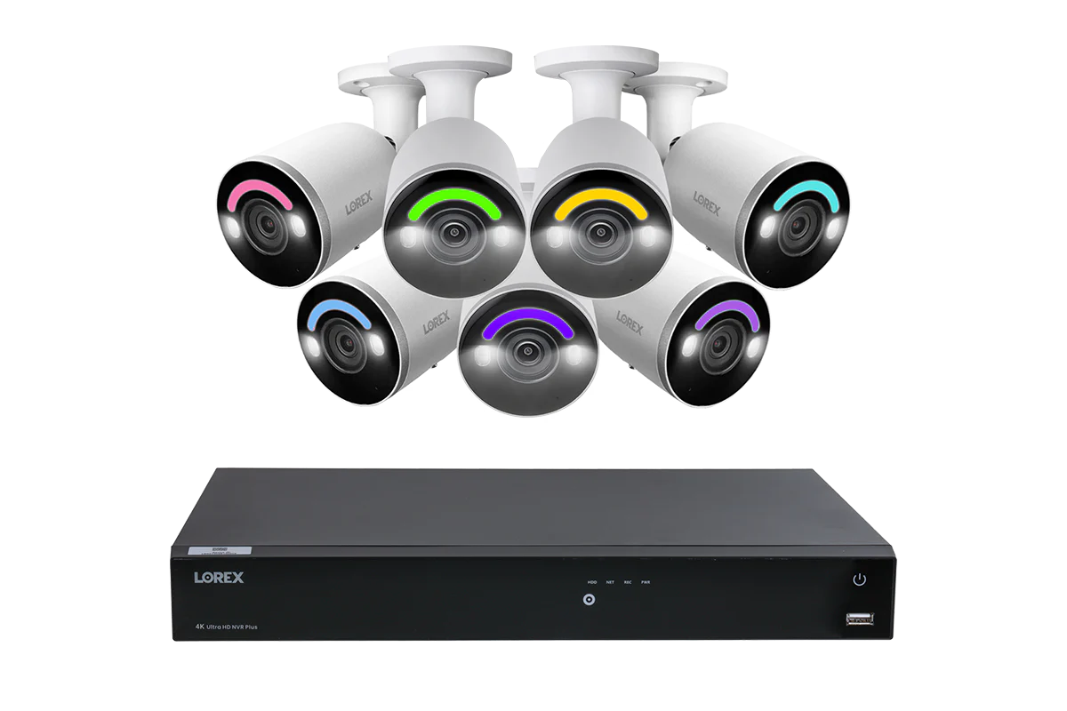 Lorex Fusion Series 4K 16 Camera Capable (Wired or Fusion Wi-Fi) 4TB Wired NVR System with H12 Wired 4K IP Bullet Cameras (Amazon)