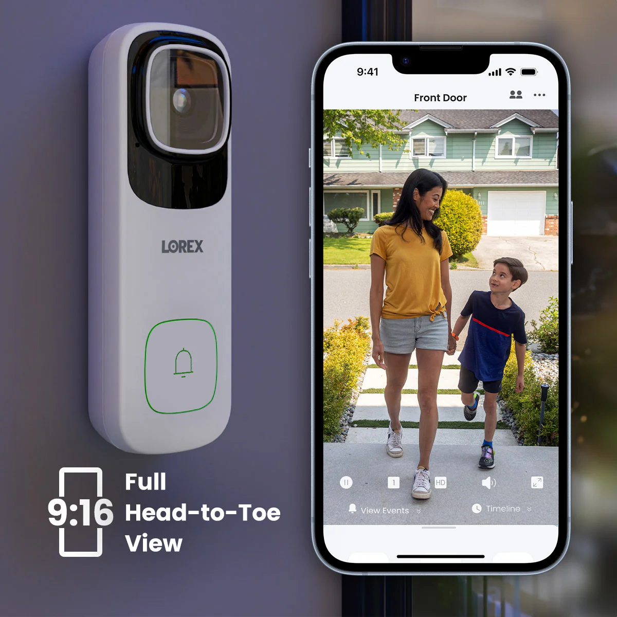 Lorex 4K Wired Video Doorbell with 2K Floodlight Wi-Fi Security Camera - Image 3