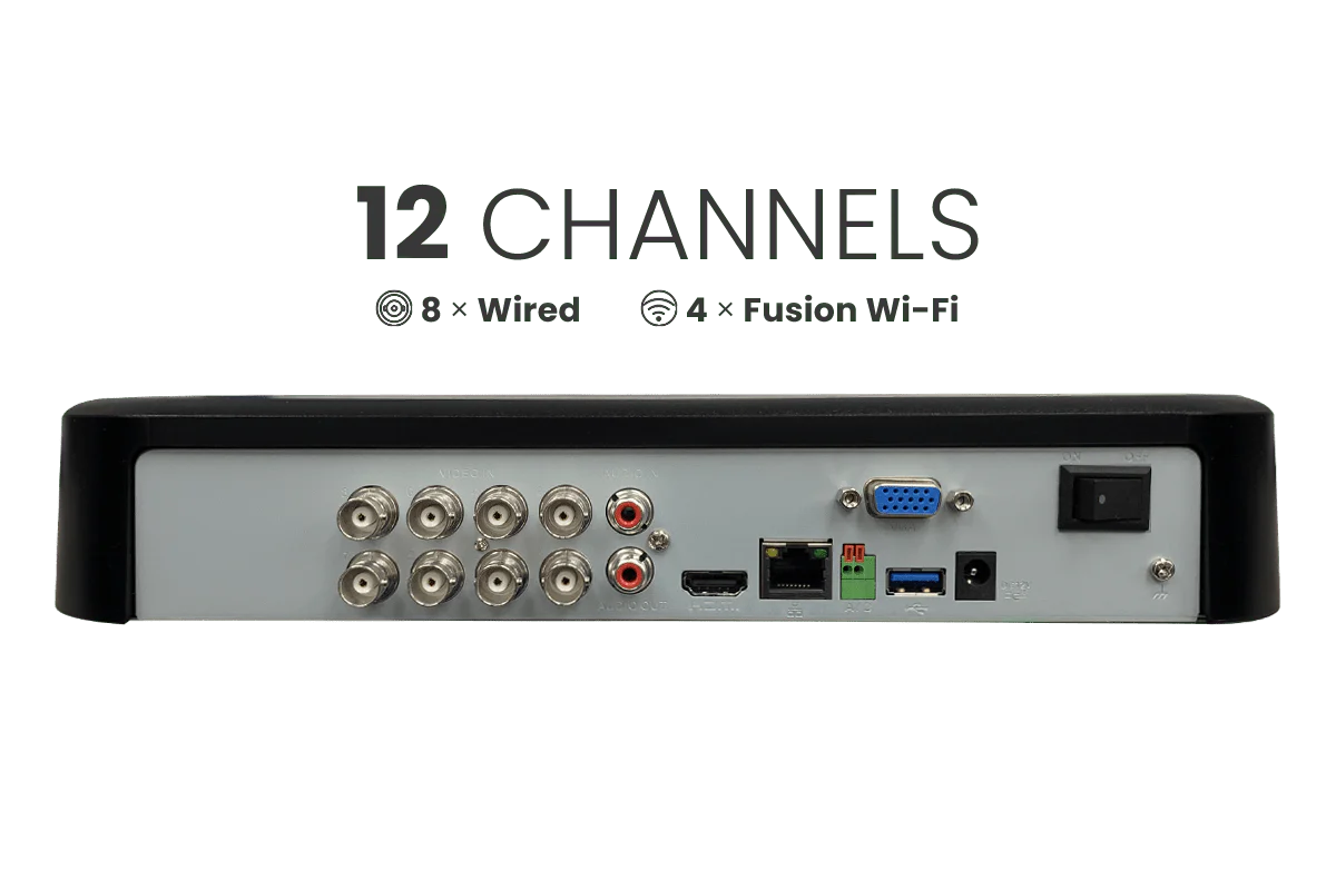 Lorex Fusion 4K 12 Channels (8 Wired and 4 Wi-Fi) 2TB Wired DVR System with 4 Smart Deterrence Cameras - Image 2