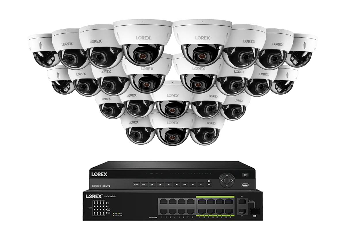 Lorex Elite Series 4K 32 Camera Capable 6TB Wired NVR System with 4MP (2K) A4 IP Dome Cameras