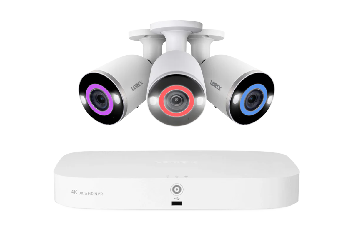 Lorex 4K 16 Camera Capable (8 Wired and 8 Fusion Wi-Fi) 2TB Wired NVR System with 3 Bullet Cameras Featuring Smart Security Lighting - Amazon