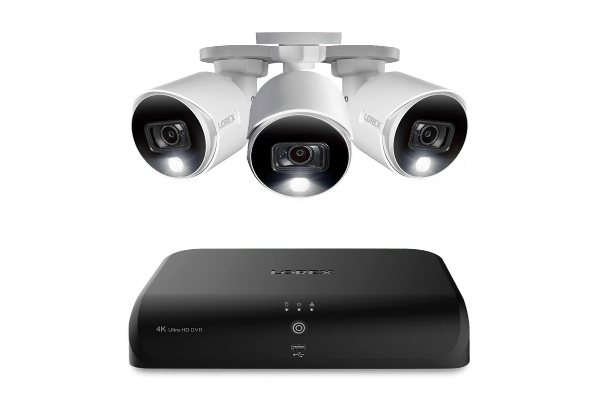 Lorex 4K 8-Channel 2TB DVR System with 3 Analog Active Deterrence Cameras - Amazon