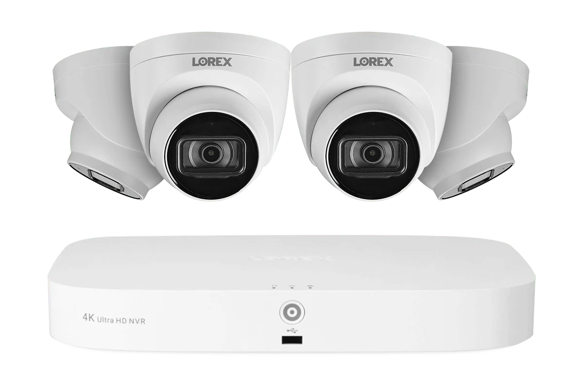 Lorex 4K 8-Channel 2TB Wired NVR System with 4 Dome Cameras