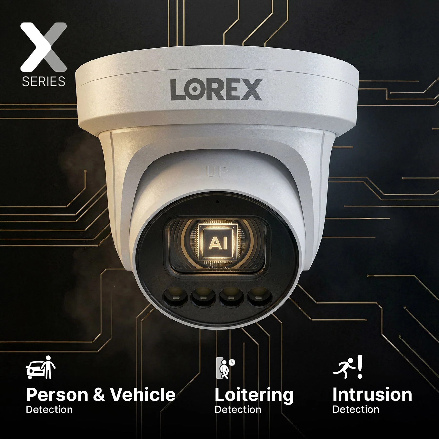 Lorex Connect X3 4K Motorized Varifocal PoE Turret Camera with Active Deterrence - Black/White - Image 5