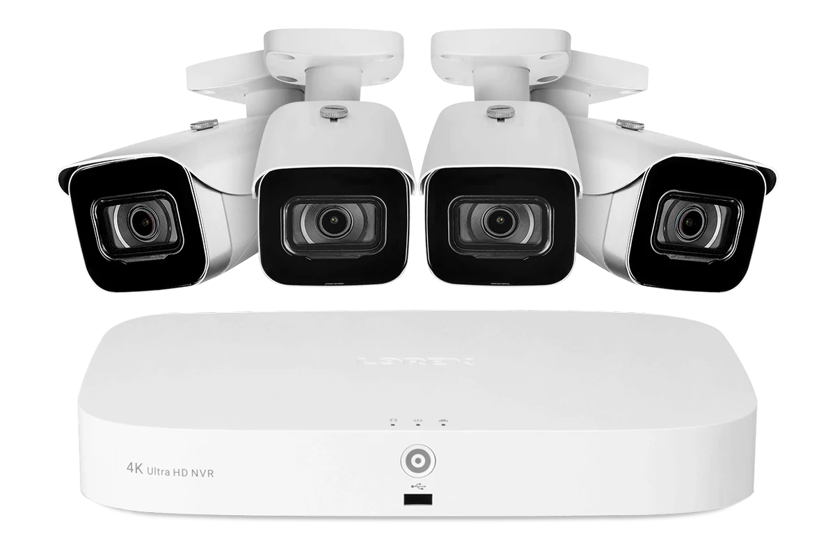 Lorex Fusion 4K 16-Camera Capable (8 Wired + 8 Wi-Fi) 2TB NVR System with 4 IP Bullet Cameras