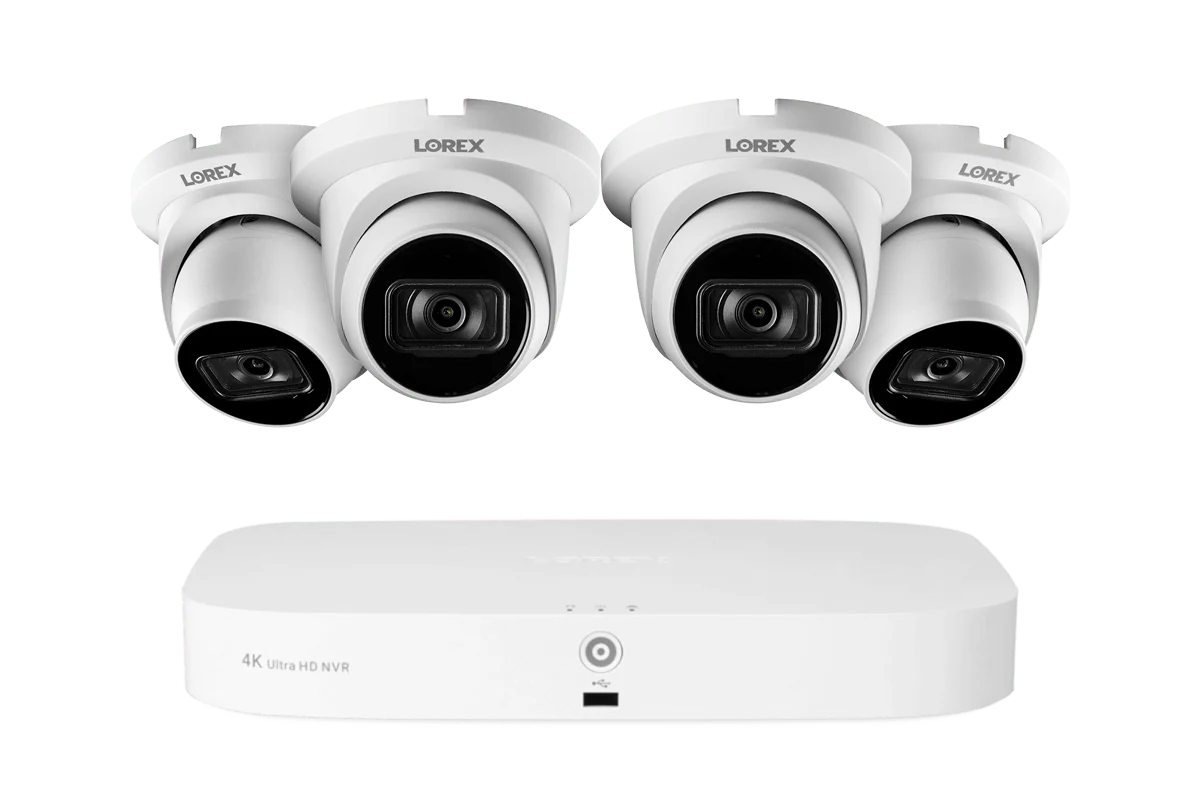 Lorex 4K 16-Camera Capable (8 Wired + 8 Fusion Wi-Fi) 2TB Wired NVR System with IP Dome Cameras featuring Listen-In Audio