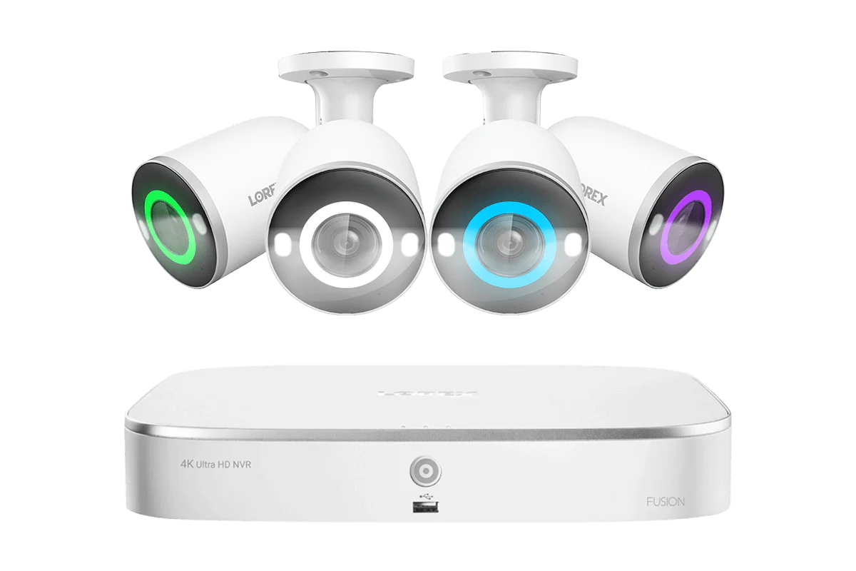 Lorex Fusion 4K 16 Camera Capable (8 Wired and 8 Wi-Fi) 2TB Wired NVR System with Bullet Cameras Featuring Smart Security Lighting - Amazon