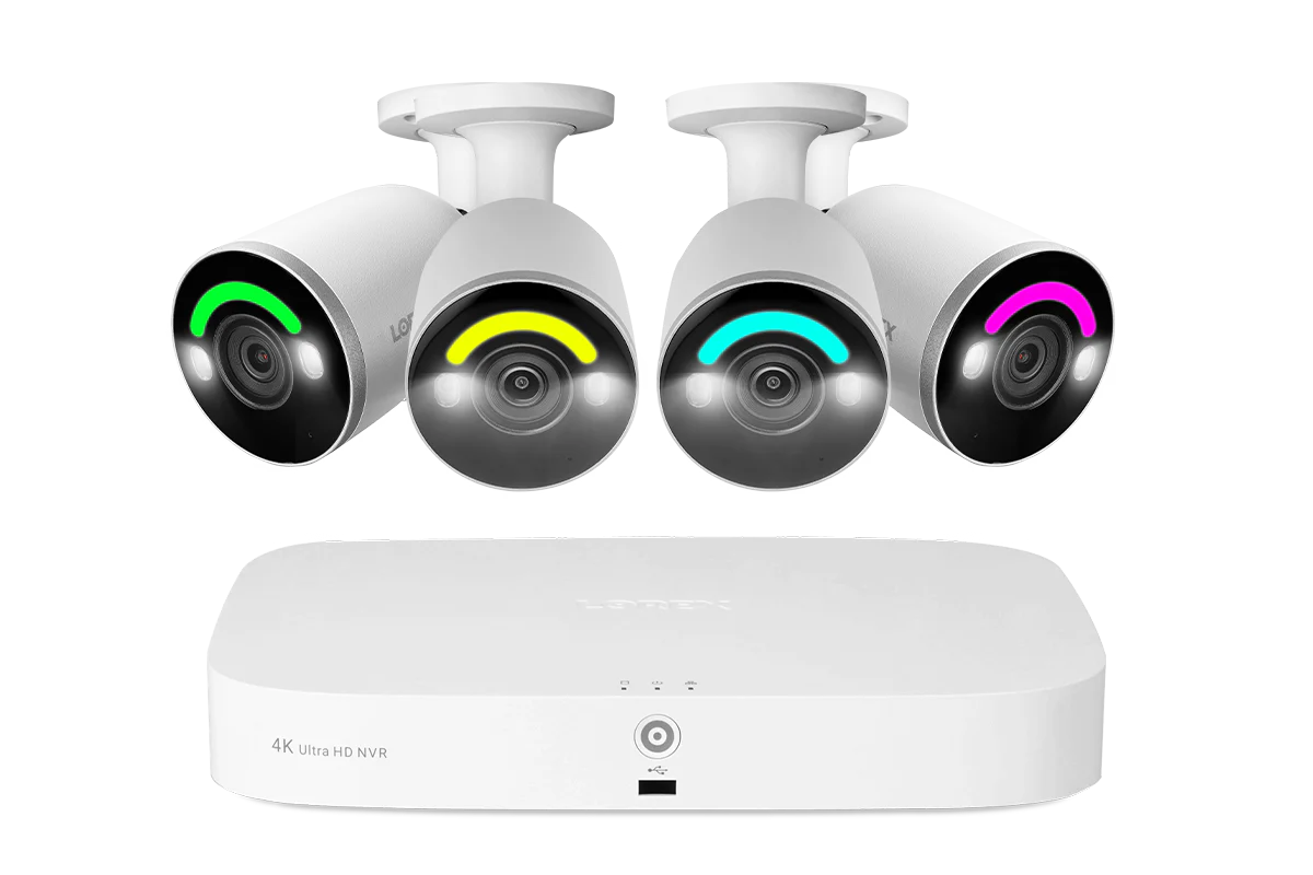 Lorex Fusion 4K 16 Camera Capable (8 Wired + 8 Fusion Wi-Fi) 2TB Wired NVR System with IP Bullet Cameras Featuring Smart Security Lighting