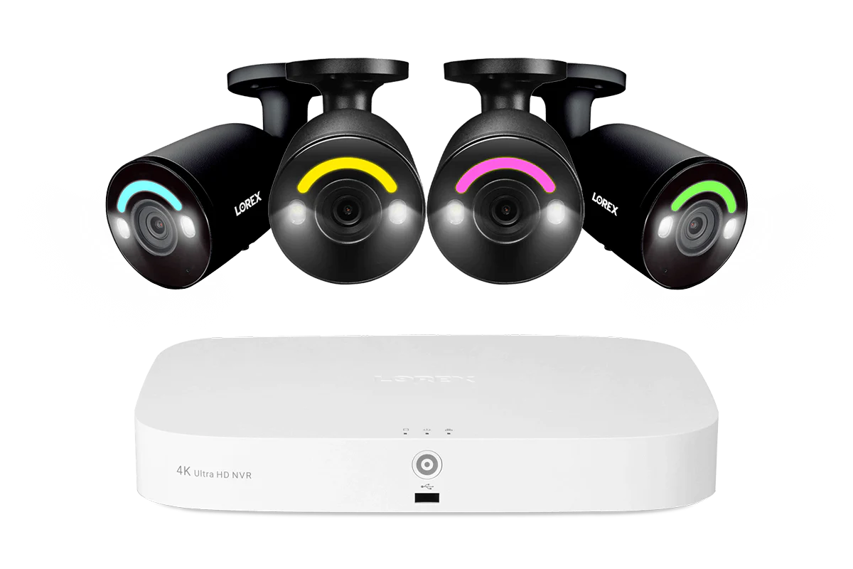 Lorex Fusion 4K 16 Camera Capable (8 Wired + 8 Fusion Wi-Fi) 2TB Wired NVR System with 4 Bullet Cameras Featuring Smart Security Lighting