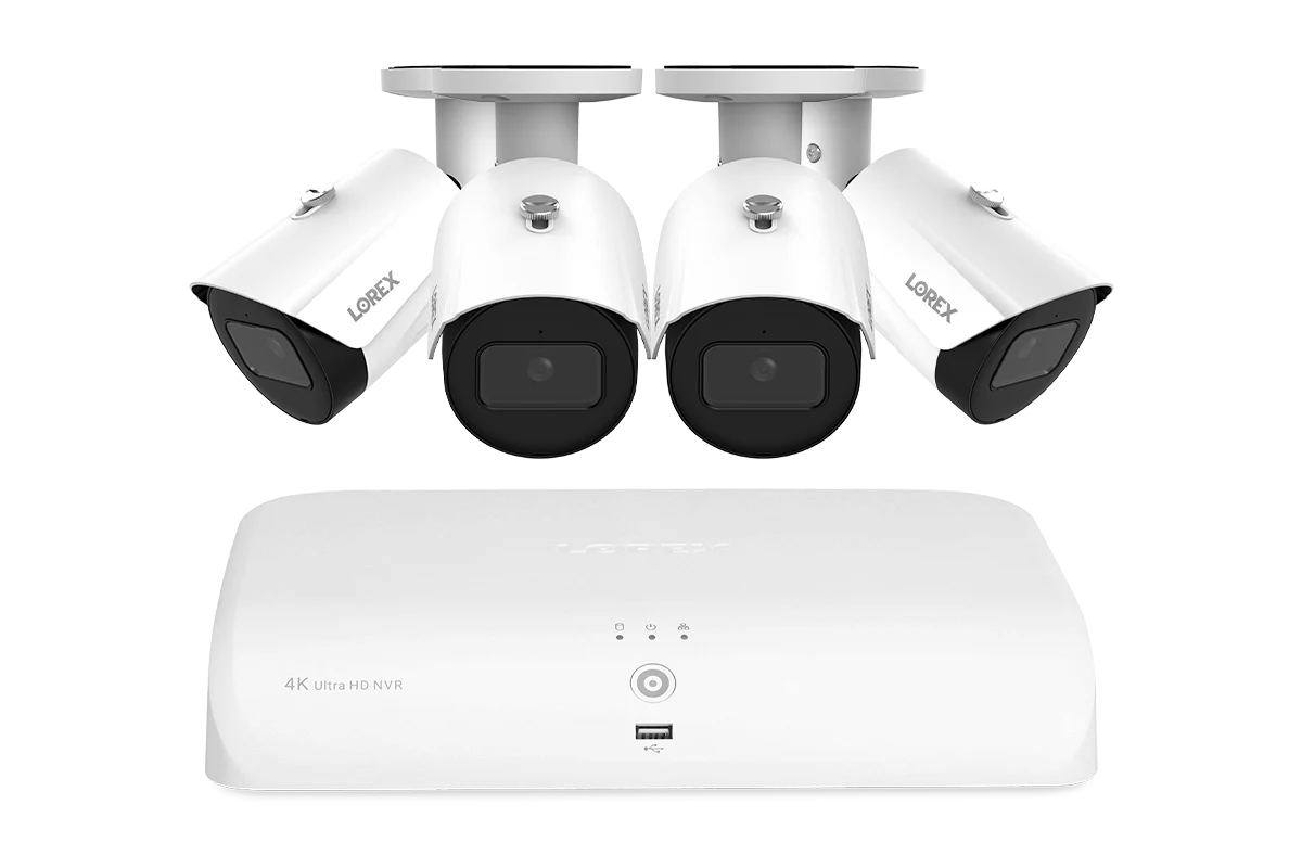 Lorex Fusion NVR with 4 IP Bullet Cameras - 4K 16-Channel 2TB Wired System