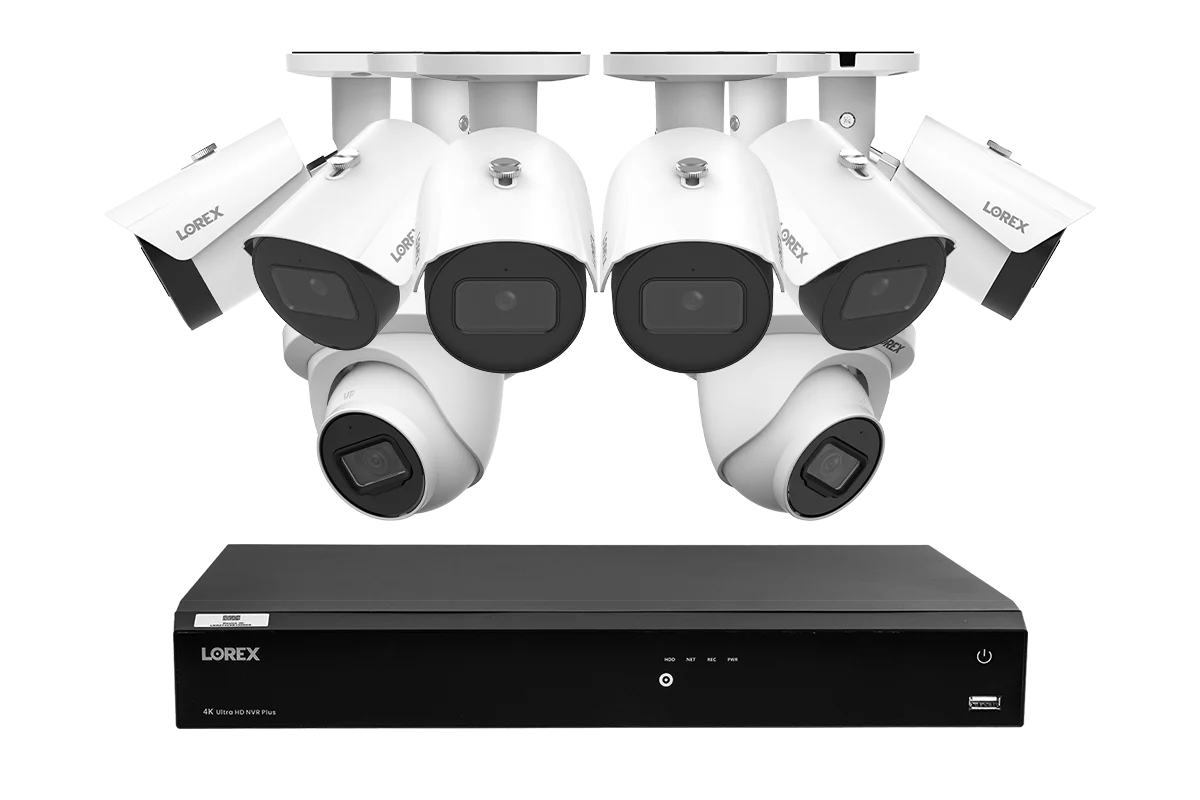 Lorex 4K Fusion 4TB Wired NVR System with Six 4K IP Bullet Cameras and Two 4K IP Dome Cameras