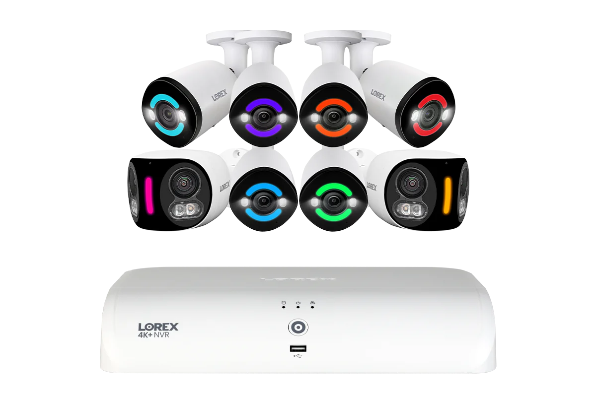 Lorex Fusion NVR with 2 Dual Lens and 6 IP Security Cameras - 4K 16-Channel 2TB Wired System